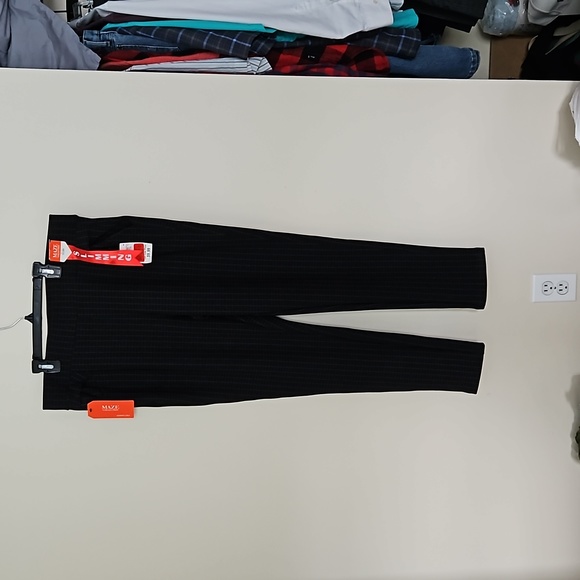 Maze Collection Pants - Maze Collection Scuba Sliming Striaght leg plaid pants